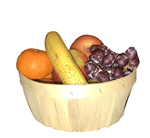 Bert's Garden Shallow Basket, Produce Baskets, Natural Wooden Baskets with 6 inch Saucer to Use as Planter, Make Gift Baskets 2 Pack(7" Shallow Basket)