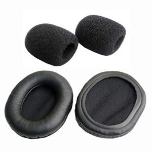 maintenance substitute ear pads for jabra uc voice 150 ms duo/mono corded phone headphones repair parts (earpads+mic sponge 1 set)