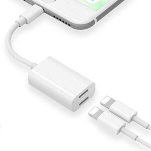 [Apple MFi Certified] iPhone Adapter & Splitter, 2 in 1 Dual Lightning Headphone Jack Aux Audio & Charge Adapter Dongle for iPhone 13/12/SE/11/XS/XR/X/8/7 Support Call + Charge + Sync + Music Control