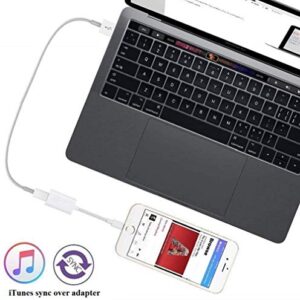 [Apple MFi Certified] iPhone Adapter & Splitter, 2 in 1 Dual Lightning Headphone Jack Aux Audio & Charge Adapter Dongle for iPhone 13/12/SE/11/XS/XR/X/8/7 Support Call + Charge + Sync + Music Control