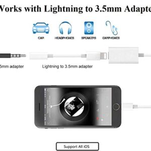 [Apple MFi Certified] iPhone Adapter & Splitter, 2 in 1 Dual Lightning Headphone Jack Aux Audio & Charge Adapter Dongle for iPhone 13/12/SE/11/XS/XR/X/8/7 Support Call + Charge + Sync + Music Control