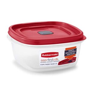 Rubbermaid Easy Find Vented Lids Food Storage Containers, Set of 30 (60 Pieces Total), Racer Red & Easy Find Lids Food Storage and Organization Containers, 3-Pack, Racer Red