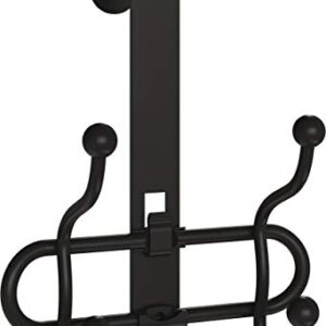 Franklin Brass OTD002F-FB-C 2-Hook Over The Door Storage Rack, Matte Black