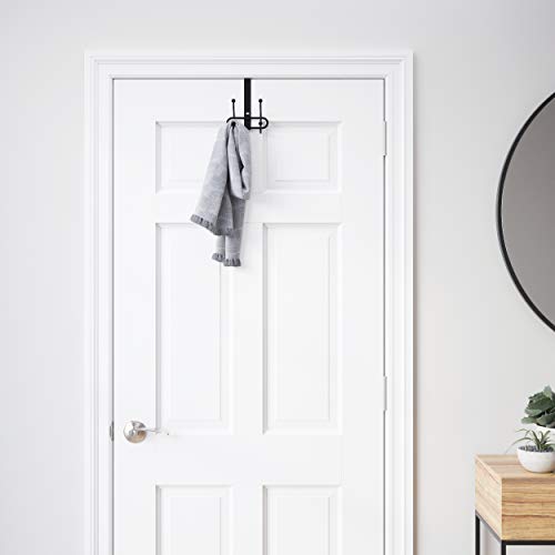 Franklin Brass OTD002F-FB-C 2-Hook Over The Door Storage Rack, Matte Black