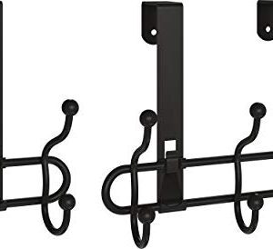 Franklin Brass OTD002F-FB-C 2-Hook Over The Door Storage Rack, Matte Black