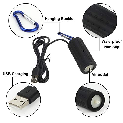 Aquarium USB Air Pump, Handsandrais Ultra Durable and Quiet Fish Tank Air Pumps, Mini USB Nano Pump with Energy Saving - Black