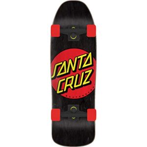 santa cruz 9.35" x 31.7" skateboard complete - 80's classic dot, black/red