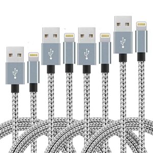 iphone charger, 4packs(3ft 6ft 6ft 10ft) charging cable mfi certified usb lightning cable nylon braided fast charging cord compatible for iphone13/12/11/x/max/8/7/6/6s/5/5s/se/plus/ipad