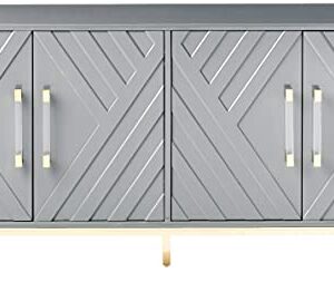 Best Master Furniture Tamari High Gloss Lacquer Sideboard/Buffet, Grey