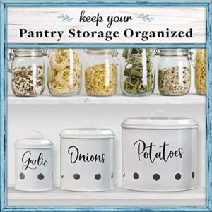 Home Acre Designs Food Storage Container with Airtight Lids for Vegetables, Potato, Onion & Garlic, Set of 3, Large