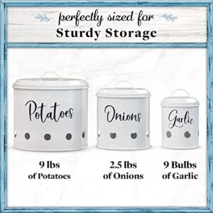 Home Acre Designs Food Storage Container with Airtight Lids for Vegetables, Potato, Onion & Garlic, Set of 3, Large