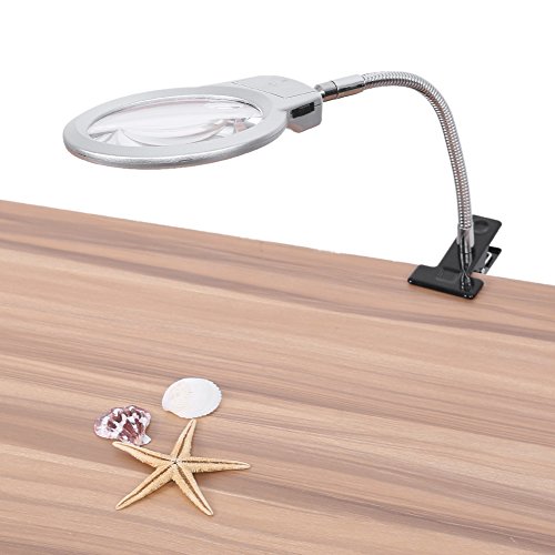 2 LED Lights 18inch Length Lighted Desk Magnifier, Durable Table Top Magnifier, for Maps Newspapers Stamps Reading Reading Magnifier