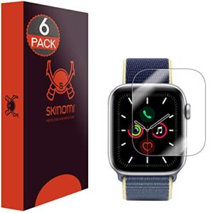 skinomi screen protector compatible with apple watch series 6 (40mm)(6-pack) clear techskin tpu anti-bubble hd film