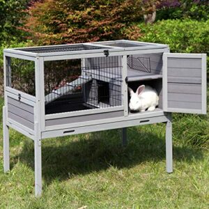 GUTINNEEN Rabbit Cage Indoor Outdoor Bunny Hutch for Hamster Ferret and Other Small Animals Guinea Pig Habitats with Wire Bottom Netting Above The Pull Out Tray