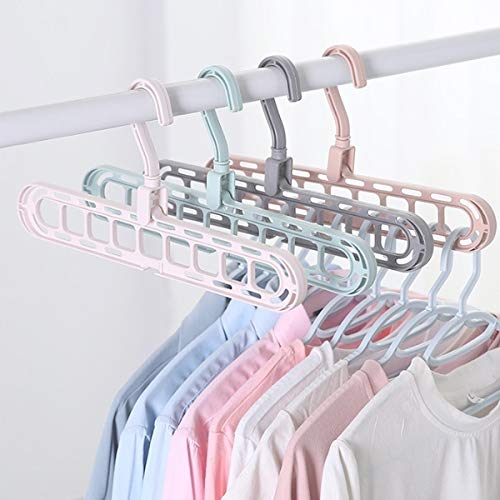 TOPSimpleusa Space Saving Hangers,Magic Hanger Multi-Function Folding Hanger,Wardrobe Drying Clothes Storage Closet Organizer Stacker(5/6 Pcs)(Multicolor)