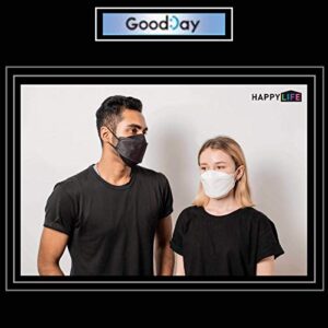 FLEXMON (Pack of 20) Korea Black Disposable KF94 Face Masks 4-Layer Filters Breathable Comfortable Protection, Protective Nose Mouth Covering Dust Mask Made in Korea