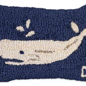 Chandler 4 Corners Artist-Designed Little Whale Hand-Hooked Wool Decorative Petite Throw Pillow (8” x 12”)