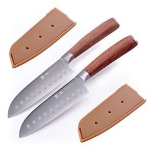 kitchen knife, guancichef knife, santoku knife high carbon steel asian with rosewood handle cleaver knife stainless steel for vegetable/meat with protective sheath