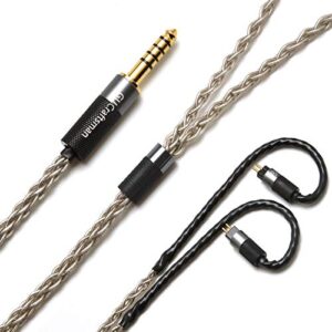 gucraftsman 0.78mm 2pin 6n single crystal silver 2.5mm/4.4mm balance earphone upgrade cable for oriolus audeze isine20 lcdi3 64audio a12t tia re2000 legend x billie vision ve6 dunu sa6 (4.4mm plug)
