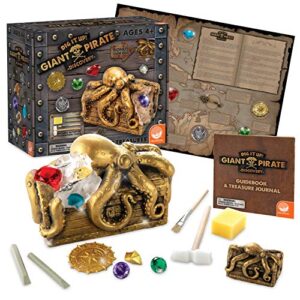 mindware dig it up discoveries pirate: giant discovery project for kids – dig up 13 inspiring charms – includes a bonus dig, 2 chisels and 1 poster filled with pirate facts and lore
