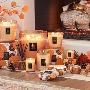 Voluspa Spiced Pumpkin Latte Candle | 18 Oz | Large Glass Jar with Glass Lid | All Natural Wicks and Coconut Wax for Clean Burning