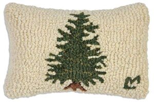 chandler 4 corners artist-designed little tree hand-hooked wool decorative petite throw pillow (8” x 12”)