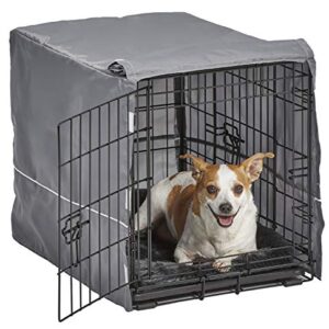 New World Double Door Dog Crate Kit Includes One Two-Door Crate, Matching Gray Bed & Gray Crate Cover, 24-Inch Kit Ideal for Small Dog Breeds