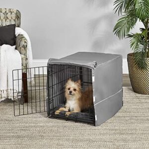 New World Double Door Dog Crate Kit Includes One Two-Door Crate, Matching Gray Bed & Gray Crate Cover, 24-Inch Kit Ideal for Small Dog Breeds