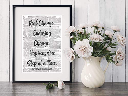 3-Pack Ruth Bader Ginsburg Quotes Bundle, Fight for the Things, Real Change, and Women Belong, Notorious RBG, Dictionary Art Photo Print, 8x10 Unframed