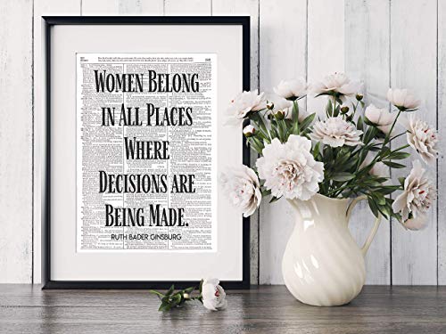 3-Pack Ruth Bader Ginsburg Quotes Bundle, Fight for the Things, Real Change, and Women Belong, Notorious RBG, Dictionary Art Photo Print, 8x10 Unframed