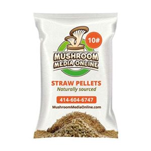 mushroommediaonline wheat straw pellets - great for gourmet mushroom growing substrate, high absorption; 10 pounds