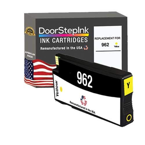 DoorStepInk Remanufactured in The USA Ink Cartridge Replacements for HP 962 Yellow for Printers HP Officejet Pro 9010, 9012, 9013, 9015, 9016, 9019, 9020, 9025