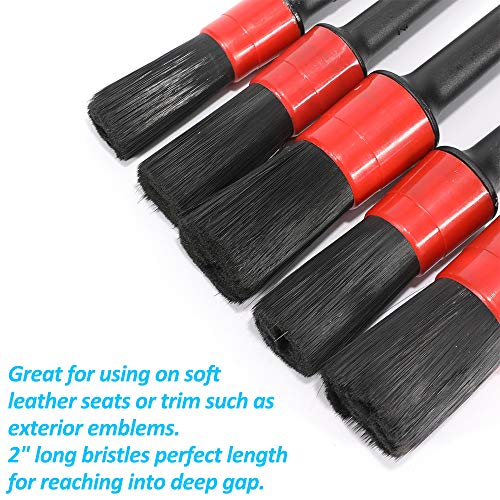 AIFUDA 10 Pcs Car Cleaning Brush Kit, Detail Brush (Set of 5), Wire Brush, Blinds Brush and Air Vent Brush, for Auto Detailing Cleaning Car Motorcycle Interior, Exterior, Leather, Air Vents