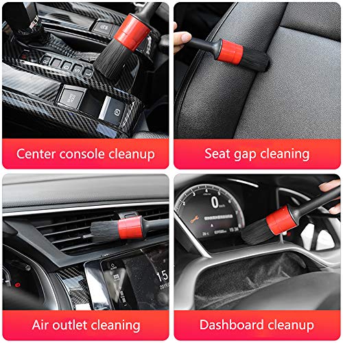 AIFUDA 10 Pcs Car Cleaning Brush Kit, Detail Brush (Set of 5), Wire Brush, Blinds Brush and Air Vent Brush, for Auto Detailing Cleaning Car Motorcycle Interior, Exterior, Leather, Air Vents