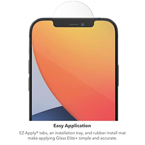 ZAGG InvisibleShield Glass Elite Plus Screen Protector - Made for iPhone 12 Pro, iPhone 12, iPhone 11, iPhone XR - Case Friendly Screen - Impact & Scratch Protection, clear (200106651)
