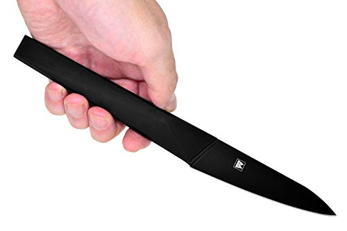 Seki Japan Via Kitchen Japanese Utility Paring Knife, Molybdenum Steel Fruit Knife, TPR & ABS Handle, 100 mm (3.9 in)