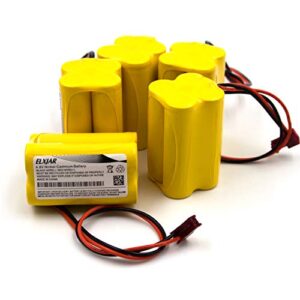 elxjar (5-pack) 4.8v 1000mah ni-cd battery pack replacement for sure-lites sl026155 sl-026155 sl-026-155 max power exit sign emergency light