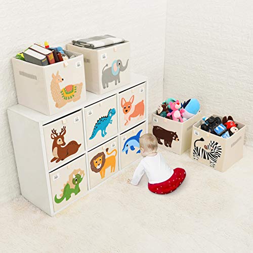 CLCROBD Foldable Animal Cube Storage Bins Fabric Toy Box/Chest/Organizer for Toddler/Kids Nursery, Playroom, 13 inch (Lion)