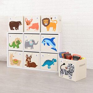 CLCROBD Foldable Animal Cube Storage Bins Fabric Toy Box/Chest/Organizer for Toddler/Kids Nursery, Playroom, 13 inch (Lion)