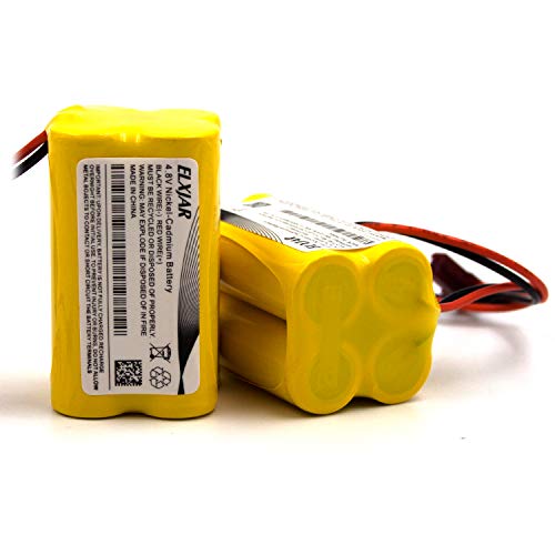 elxjar (2-Pack) 4.8V 1000mAh Ni-CD Battery Pack Replacement for Sure-Lites SL026155 SL-026155 SL-026-155 Max Power Exit Sign Emergency Light