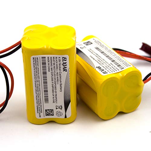 elxjar (2-Pack) 4.8V 1000mAh Ni-CD Battery Pack Replacement for Sure-Lites SL026155 SL-026155 SL-026-155 Max Power Exit Sign Emergency Light