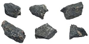 6pk raw hornblende, amphibole mineral specimens - approx. 1" - geologist selected & hand processed - great for science classrooms - class pack - eisco labs