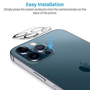 LK [3+3 Pack] 3pack Screen Protector Compatible for iPhone 12 Pro Max 6.7-inch + 3pack Camera Lens Protector, Tempered Glass, Easy Frame Installation, HD Ultra-Thin, 9H Hardness, Scratch Resistant