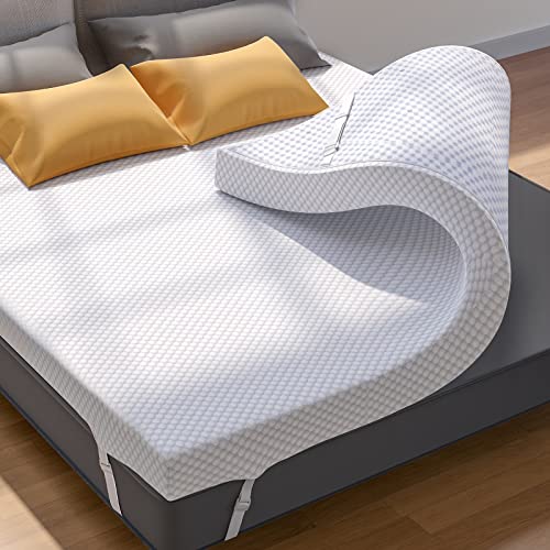 PERLECARE 3 Inch Gel Memory Foam Mattress Topper for Pressure Relief, Premium Soft Mattress Topper for Cooling Sleep, Non-Slip Design with Removable & Washable Cover, CertiPUR-US Certified - Twin