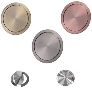 stainless steel countertop flush built-in flip-top swing cover lid trash garbage chute kitchen bath top grommet bronze red gold (bronze, large)