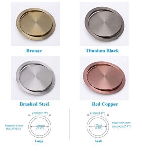 Stainless Steel Countertop Flush Built-in Flip-top Swing Cover Lid Trash Garbage Chute Kitchen Bath Top Grommet Bronze Red Gold (Bronze, Large)