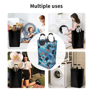 Duduho Video Game Controller Background Laundry Basket with Handles Laundry Hamper Toys Storage Organizer Foldable Bucket Washing Bin Dirty Clothes Bag for Home Bathroom Bedroom Dorm