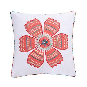 levtex home homthreads corona - decorative pillow (20x20in.) - floral - red teal blue ivory - feather filled