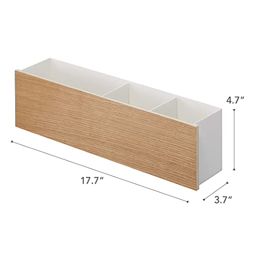 Yamazaki Home Storage Box | Steel | Desk Organizer, One Size, Ash