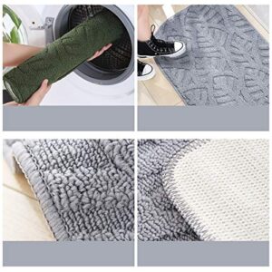 smabee Indoor Doormat Front Door Mat 17"x28", Keeps Your Floors Clean, Half Round Entrance Mat for Outdoors Toilet Patio Kitchen Bedroom (Gray)